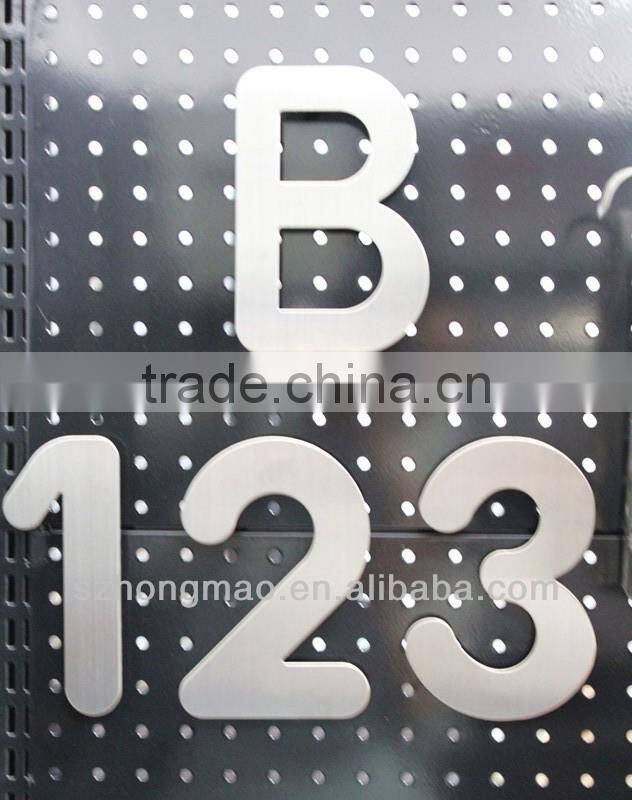 250mm height stainless steel adhesive door number