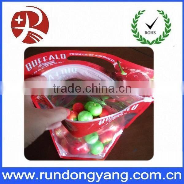 printed stand up pouch bag / slider zip lock fruit bag for grape