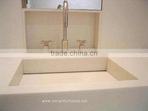 New design 2016 corian wall hung wash hand basin