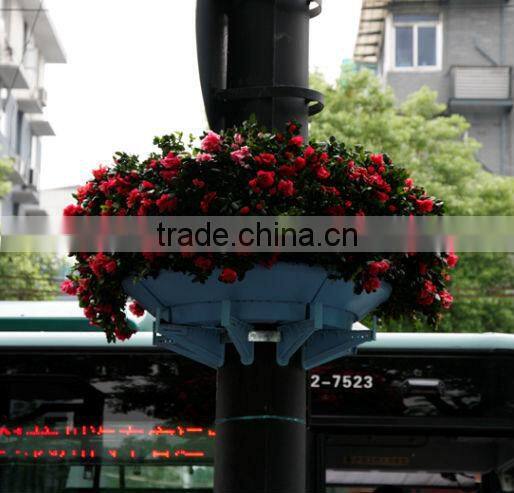 Vertical round flower pot gardening lamp post decoration