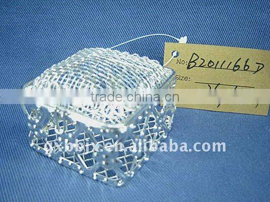 Square silver wire christmas container box