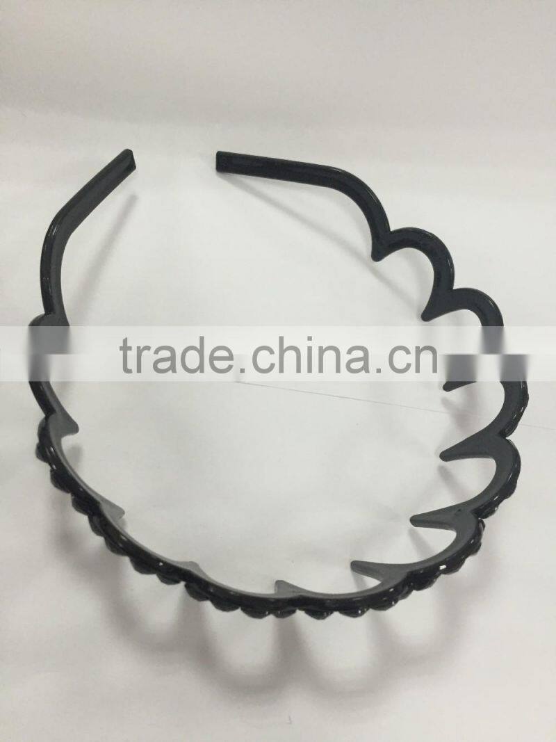 wholesale new design crystal rhinestone plastic girls hair bands with teeth