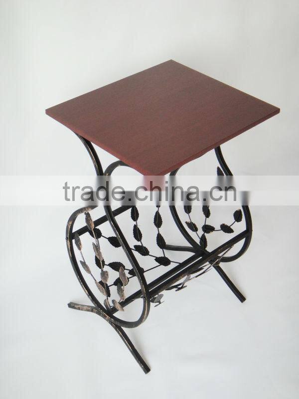 2014 New living room Metal frame magazine storage table sofa side table