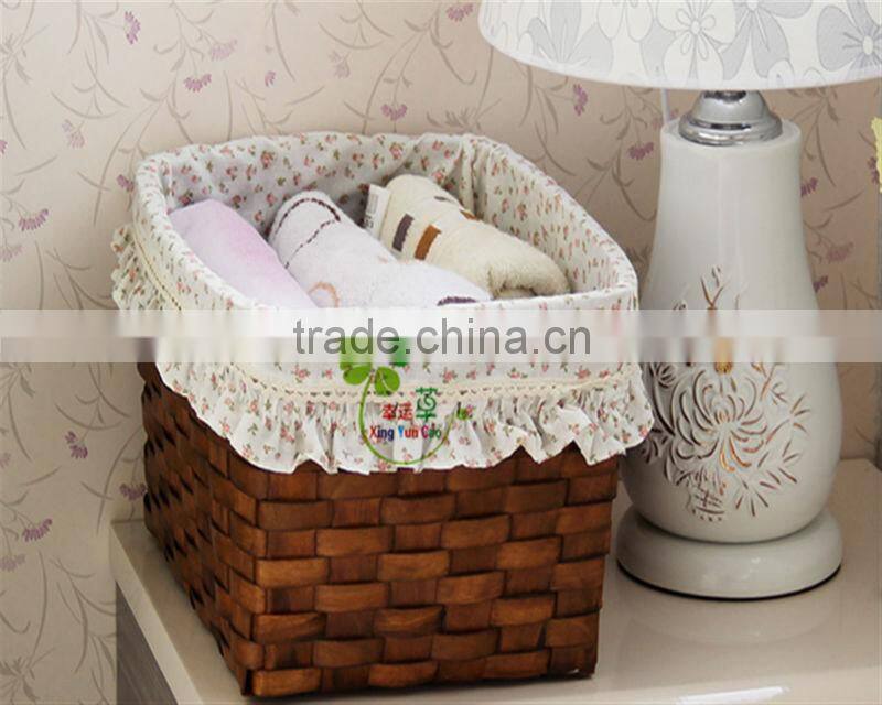 Household receive basket Hand woven wood chip basket