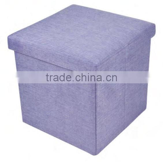 Purple Cube Foldable Seat Foot Rest Stool Seat Storage Ottoman