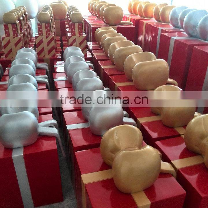 Outdoor fiberglass Christmas gift box decoration
