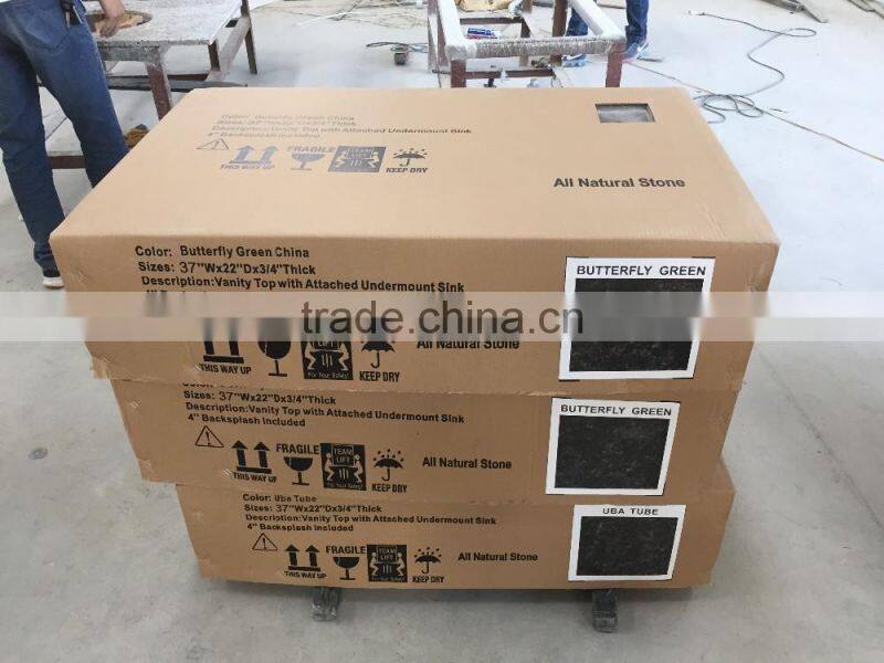 New Package Granite Vanity Top Carrara white with Ceramic Sink