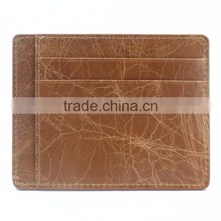 Oil wax slim card holder