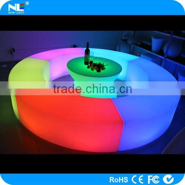 Multi-color waterproof LED glow light bench stool / modern LED bent bar stools
