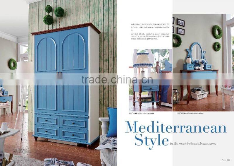 MJ606 girls/lady pink white bedroom set wooden children single queen bed set study desk three door wardrobe full set princess