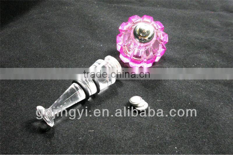 High quality LED silicone acrylic wine bottle stopper