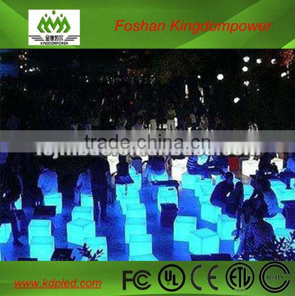 Plastic battery operated led chair illuminated glowing square