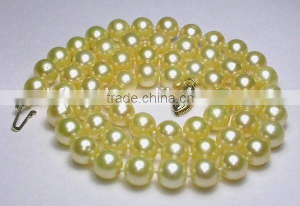 Top quality 4.5-5 mm Yellow Akoya Saltwater Pearl Necklace