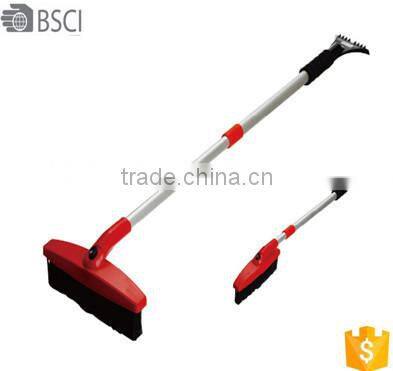 Extendable snow cleaning brush , rotating snow cleaning brush with scraper , snow brush with foam grip