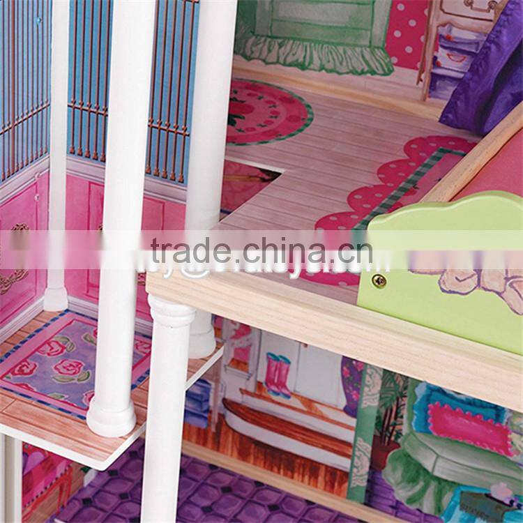 New style 14 furniture pieces children luxury wooden toy dream cottages W06A225