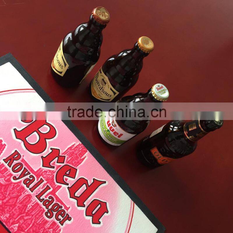 Full color non woven custom logo rubber bar mat