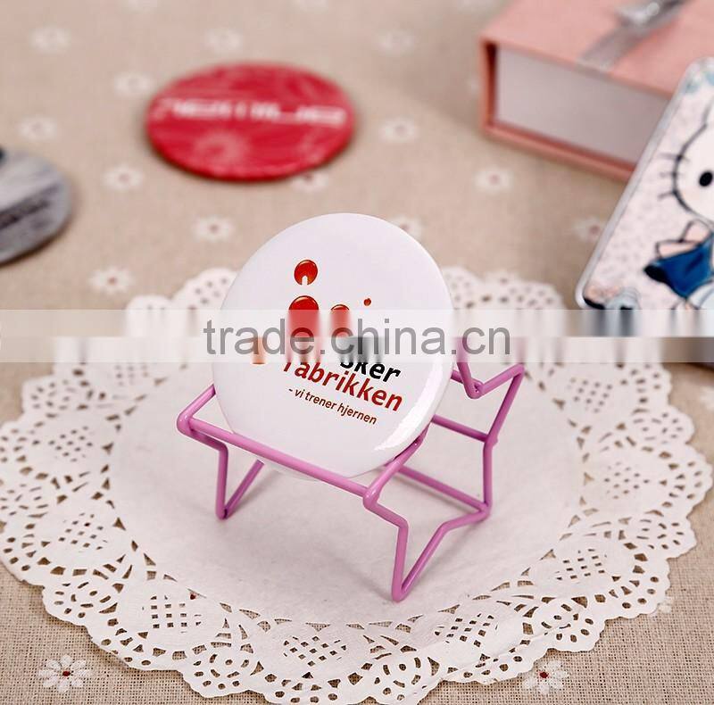 CJA01-OEM Makeup Pocket Plastic hand round mirror