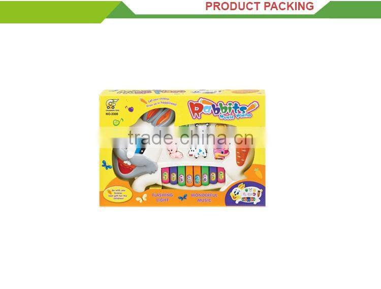 Most popular plastic cartoon rabbit keyboard electric piano toy