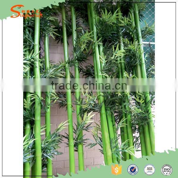 high quality 6cm outdoor new green Chinese plastic leave artificial bamboo poles plants