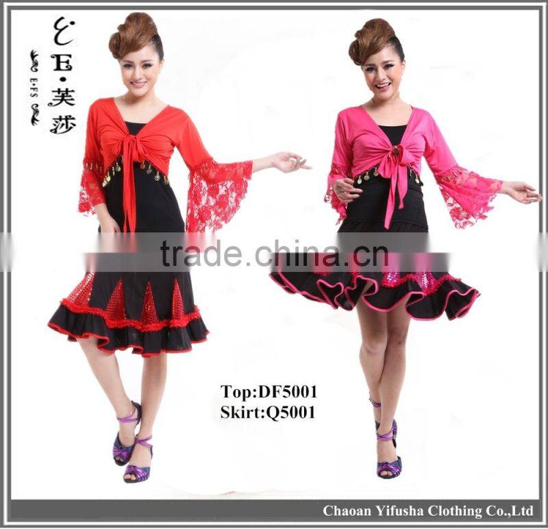 Elegant charming seamed latin dance petticoat belly dance petticoat