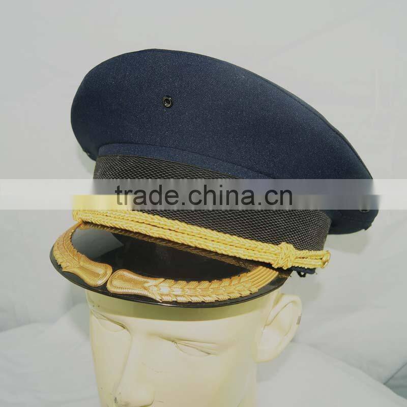 security cap airline pilot cap black military peaked cap custom