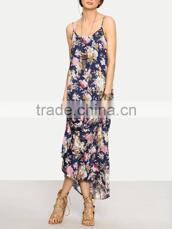 Woman/girls Fashion Floral Print Flowy Maxi Beach Long Dress