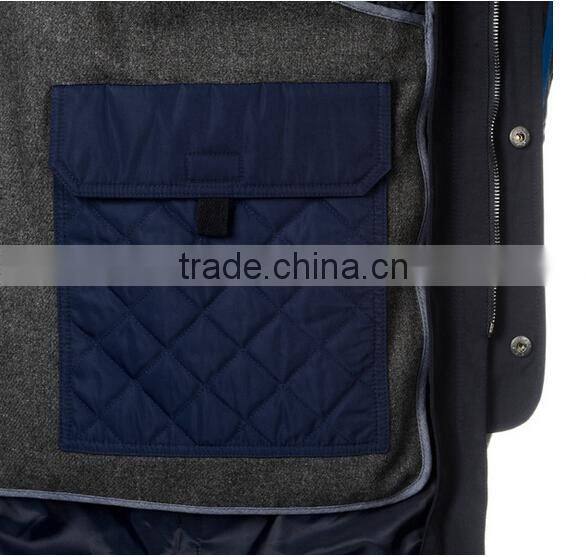 Men's Navy Hooded Raincoat With Removable Lining Jacket