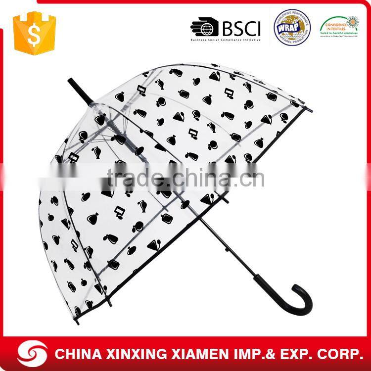 cheap new design transparent plastic promotional umbrella
