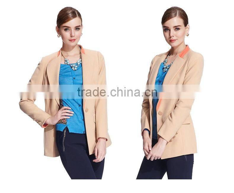 Leisure, Show Thin, Long Sleeve Short Coat Ladies Suit