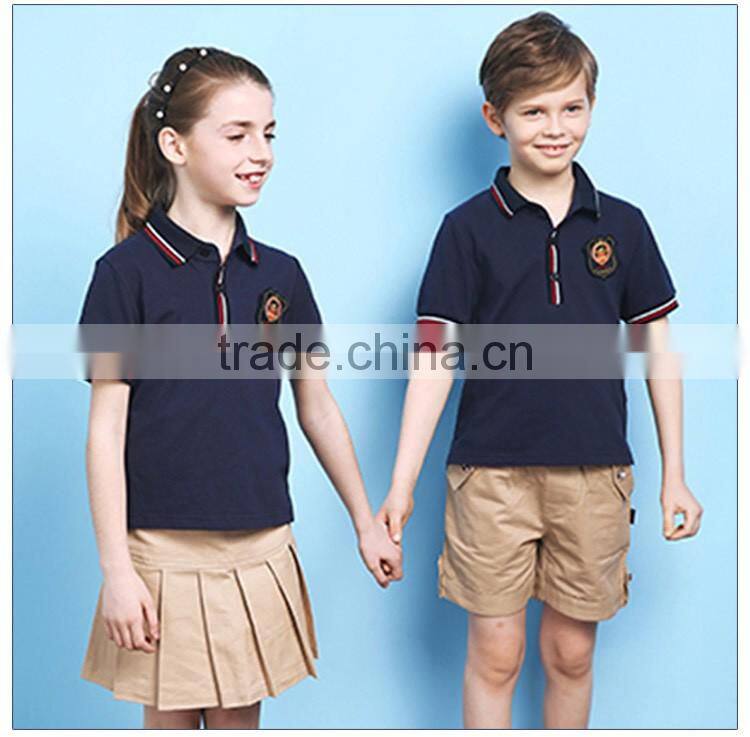 Summer Short Sleeve Kids Polo School Uniform Latest Designs