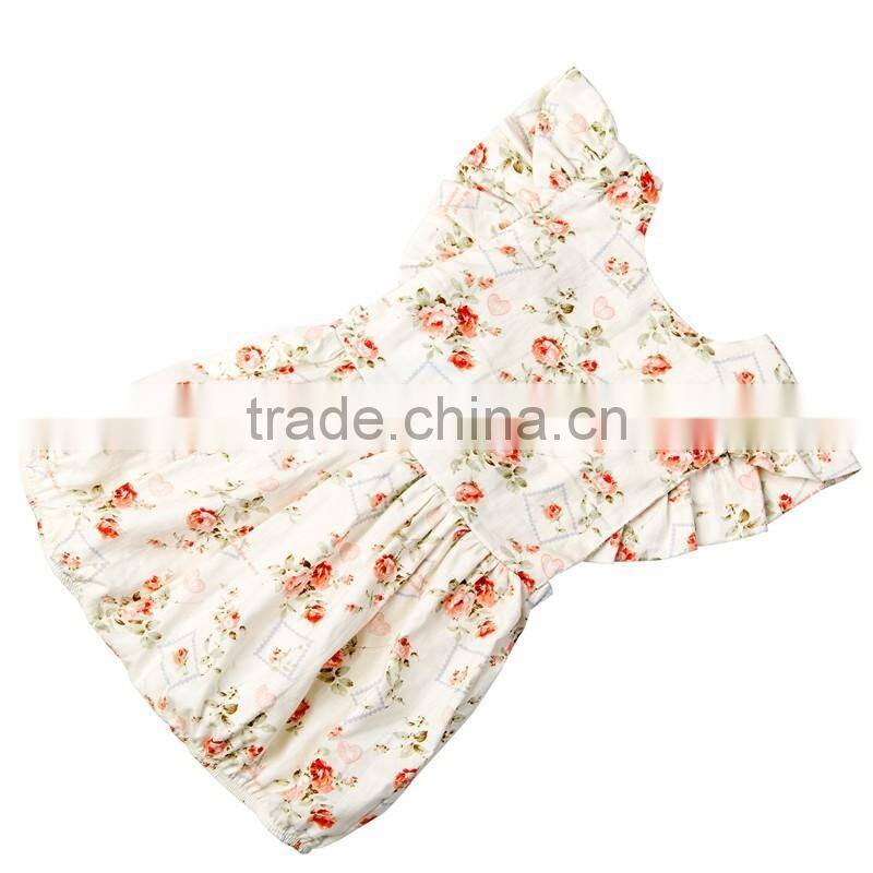 Summer new design baby girl boutique clothing rompers infant and toddler girl floral rompers fashion kids outfits