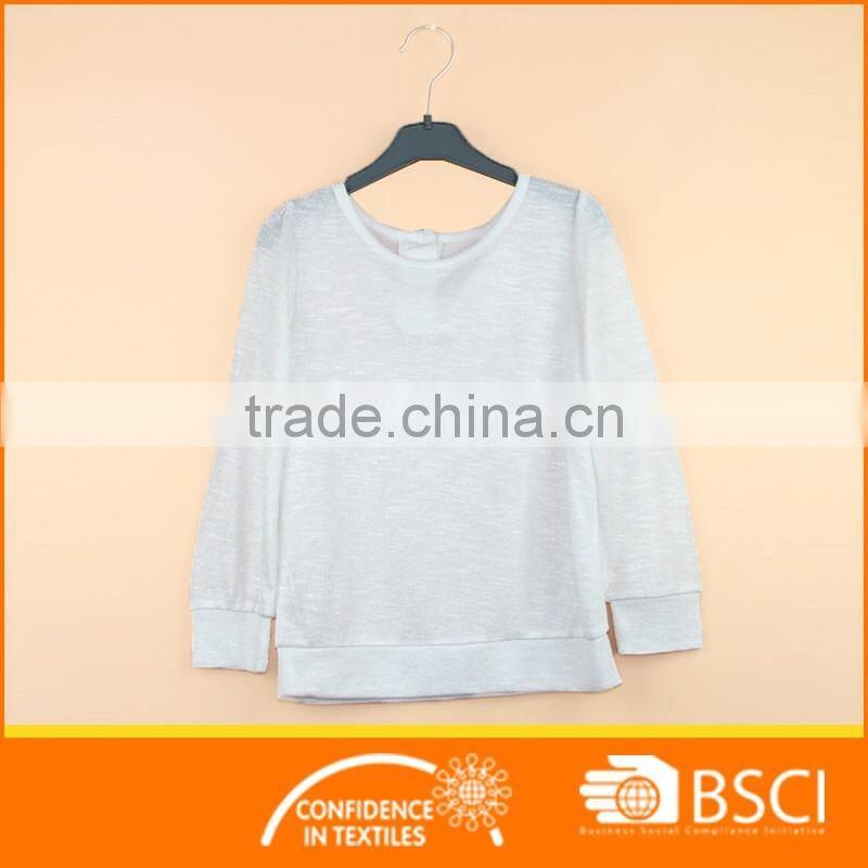 White Loose Blank Plain Crewneck Baby Girl Hoodies