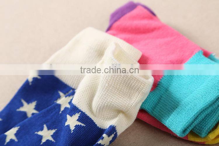 Fashion style printed cotton woman socks wholesale