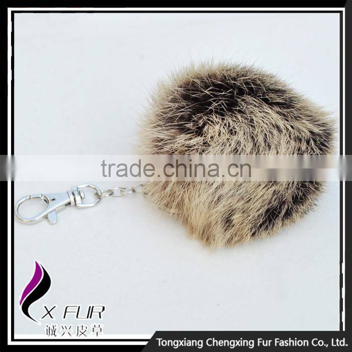 CX-R-36 Cute High Quality Genuine Rabbit Fur Ball Key Chain Keychain