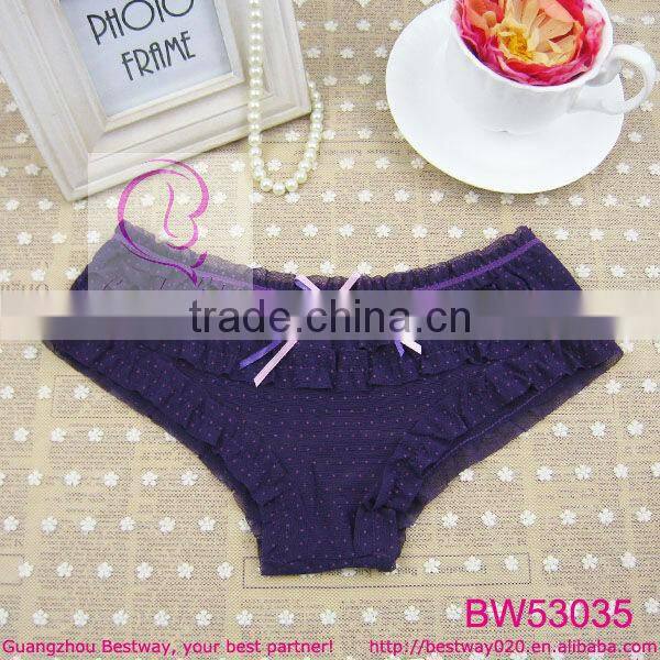 Wholes sale ladies fashion polk dot drape underwear