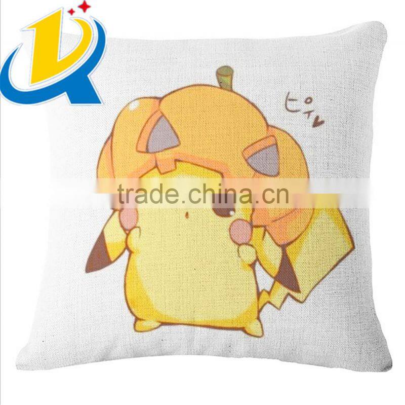 Free sample high quality 45*45cm Pokemon pillow case with Pikachu