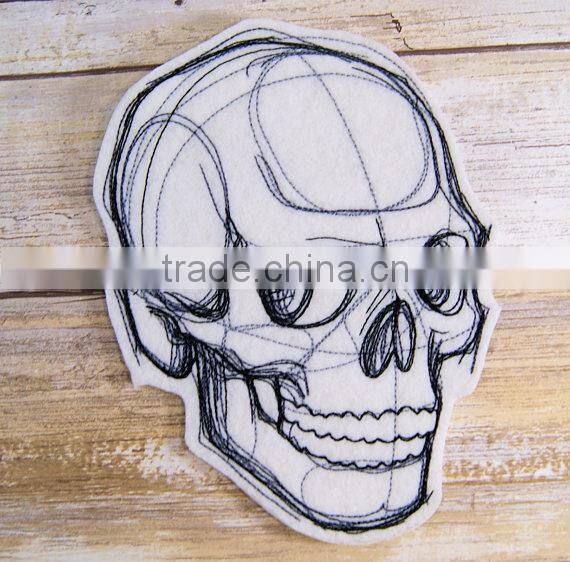 2017Customized cool skull Embroidery Patch, virious skull Embroidered Patch
