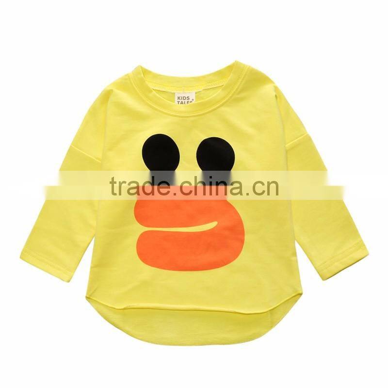 Wholesale Children's Clothing with Long Sleeves Colorful Cartoon Patten Children Design Cotton T-shirts