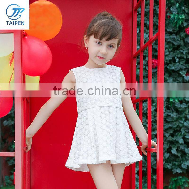 Newest Summer Doll Collar Baby Girls Sleeveless Dress Designs For Party