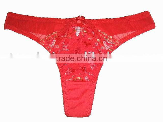China factory wholesale women stylish embroidery sexy transparent thongs panty