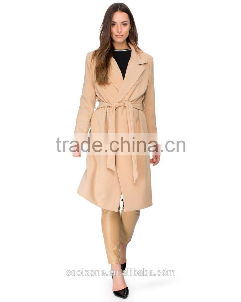 Latest elegant open front women's coat winter fur coat 2015