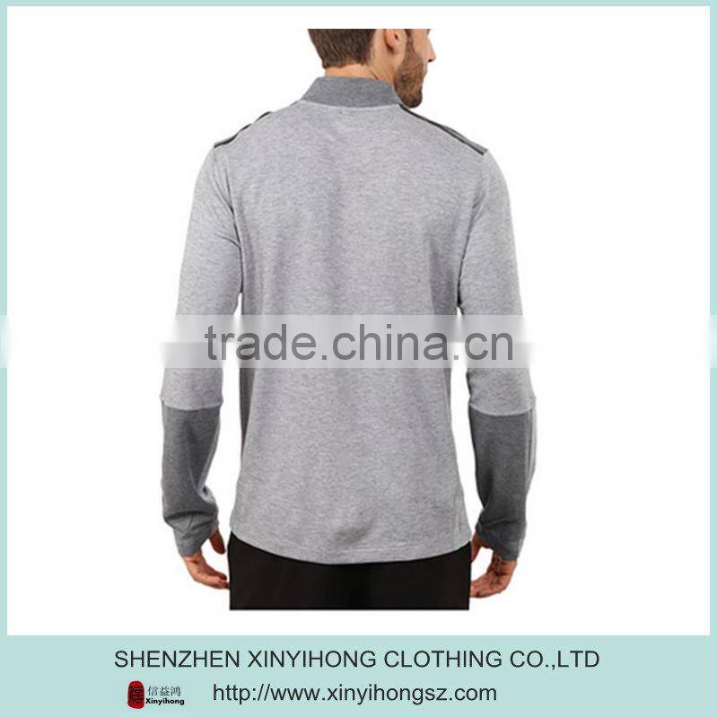 high quality Zip Tops,contrast cuffs no hoodies,long sleeve t shirt
