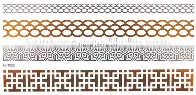 Alibaba Wholesale gold and silver metallic temporary tattoo sticker