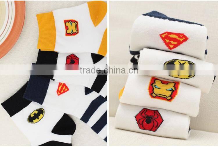 Super Hero Sock Men Stripes Knitted Cotton Sock