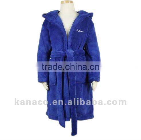 2012 polyester coral fleece kids robe(KN-RB-53)