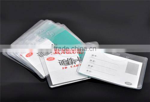 High Quality Clear Horizontal Plastic Business ID Card Badge Holder
