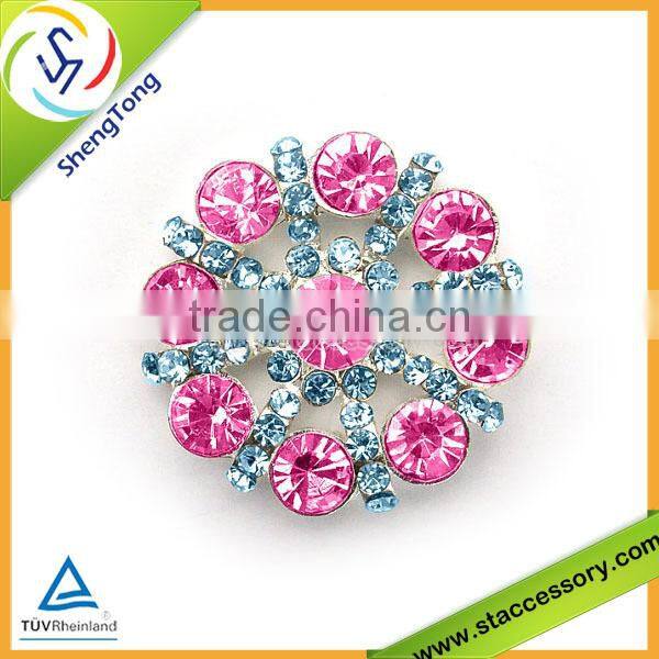 2015 Hot selling wholesale metal button earring rhinestone