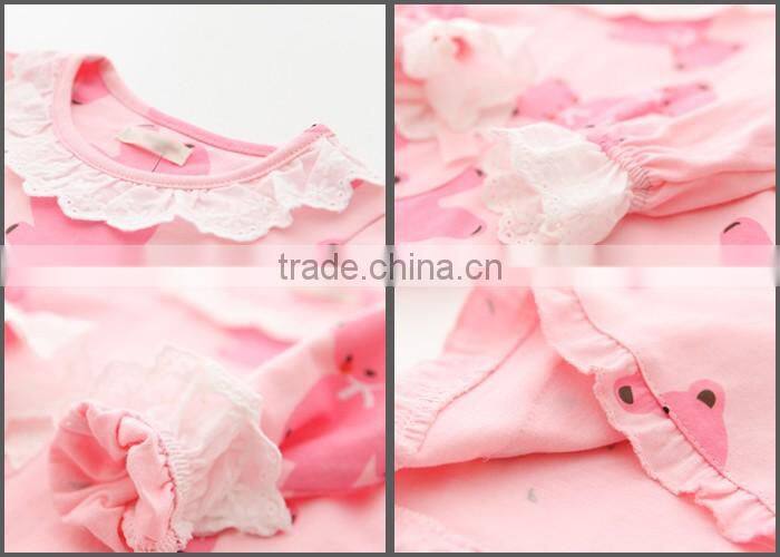 Home Dress Long Sleeve Print Cotton Children Pajamas