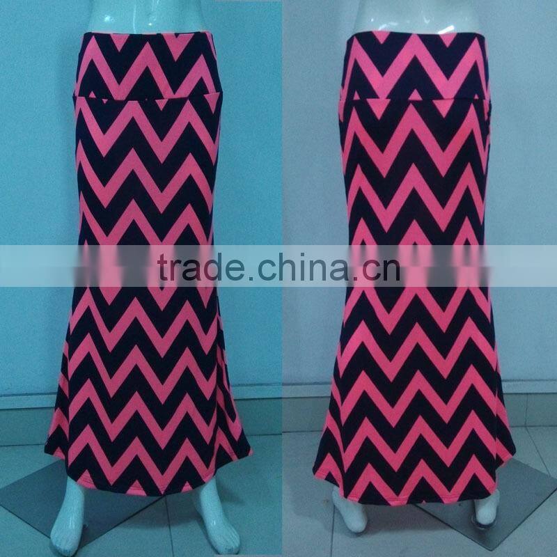 hot selling zig zag chevron maxi long skirt
