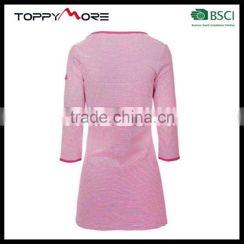 T056-3545RR OEM Stripe T Shirt Dress Raspberry